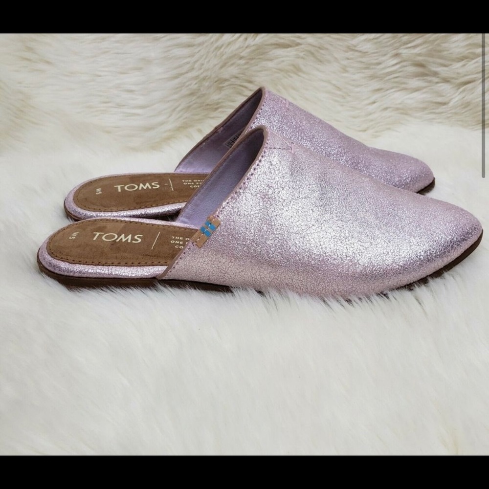 TOMS Jutti Leather Mule Metallic Lavender